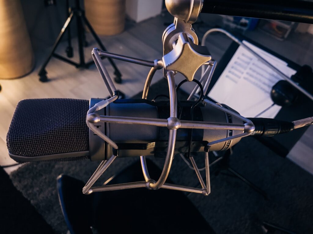 Condenser microphone in the live room