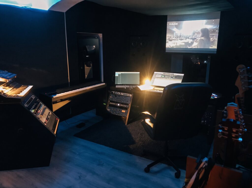 Control room of the recording studio